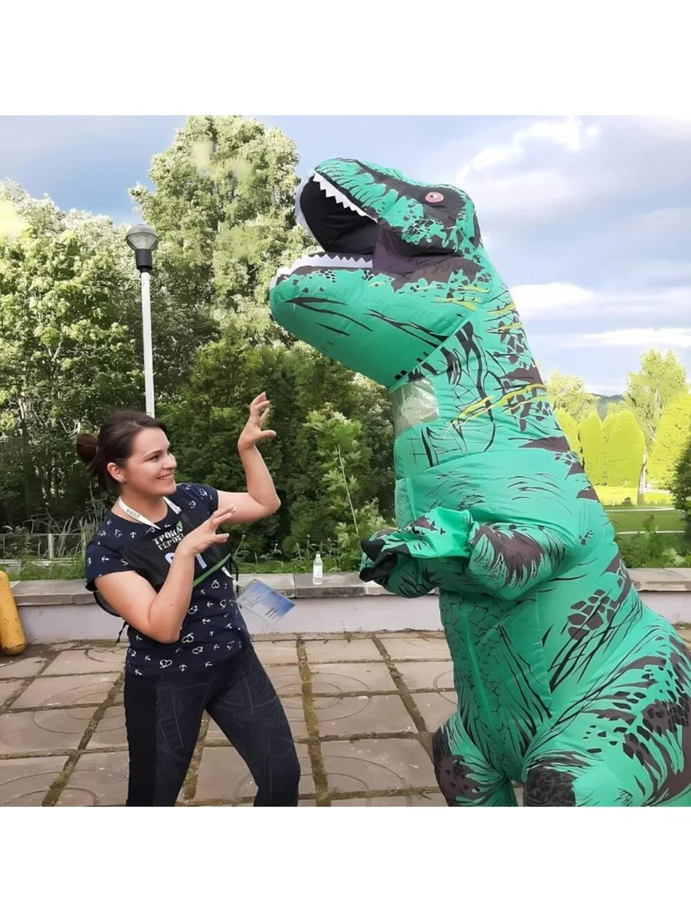 Inflatable T-Rex Costume for Adults - Fun Halloween Dino Outfit for Parties